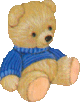 Bear with blue sweater