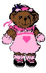 Pink heart girl bear
