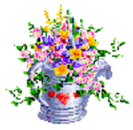Water bucket with flowers
